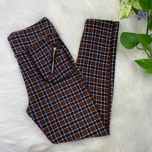 Indero Fleece Leggings Plaid Pants Stretch L/XL